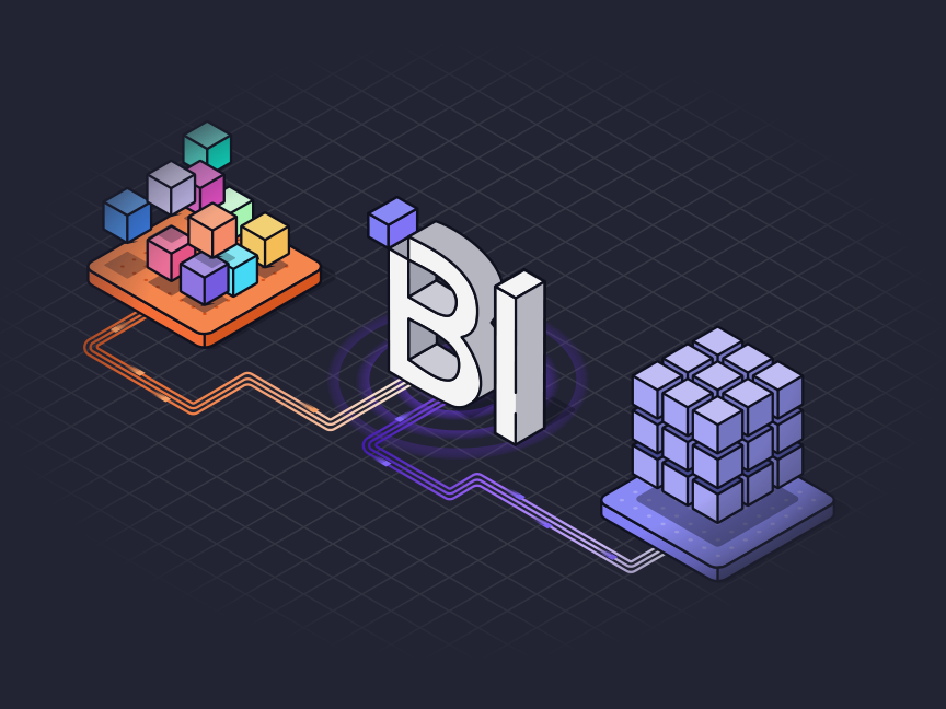 Fragmented per-store data on the left, consolidated by IndieBI into one unified dataset on the right